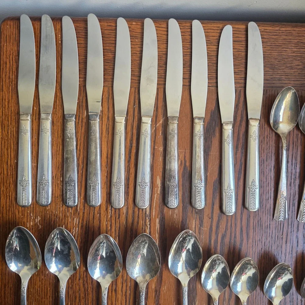 Oneida Vernon Silverplate Flatware Lot Romford 1939 Vintage Deco 39pc Set
